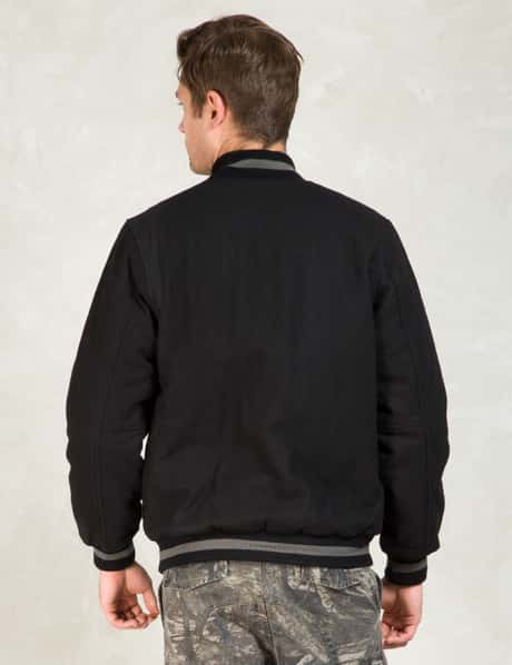 Stüssy - Black Big S Letterman Jacket | HBX - Globally Curated 