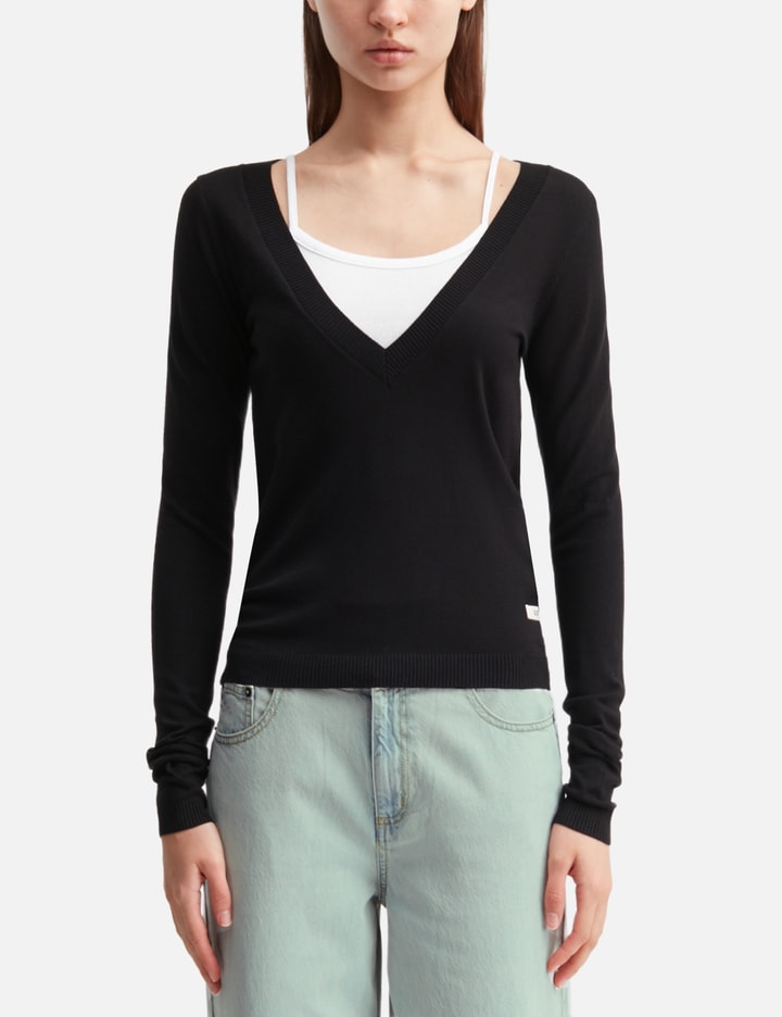 G Deep V-Neck Knit view 3