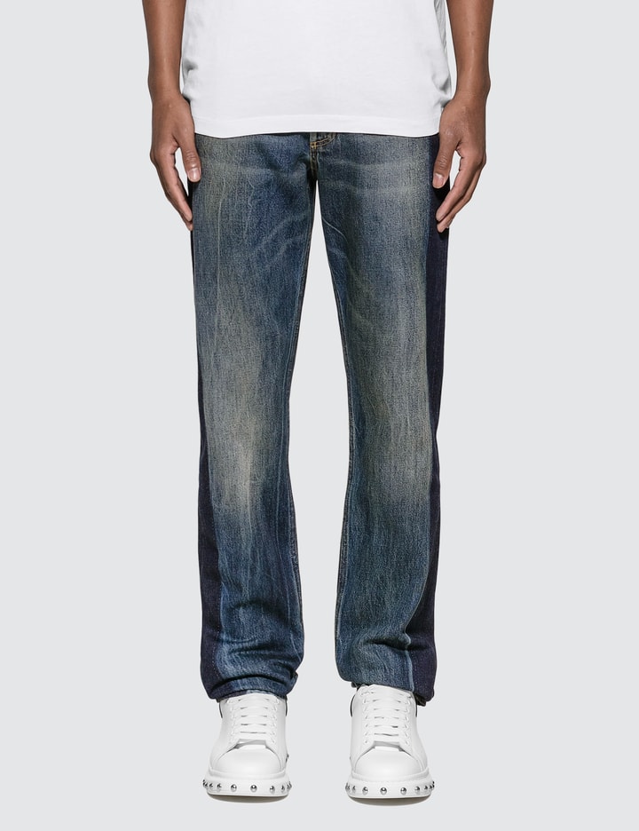 Side Tape Straight Leg Jeans Placeholder Image