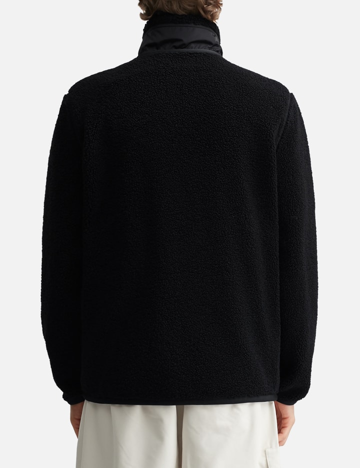Moncler Teddy-effect Fleece Sweatshirt With Zip And Pocket In Black