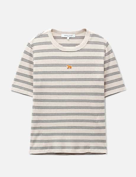 메종 키츠네 Baby Fox Striped Fitted T-Shirt