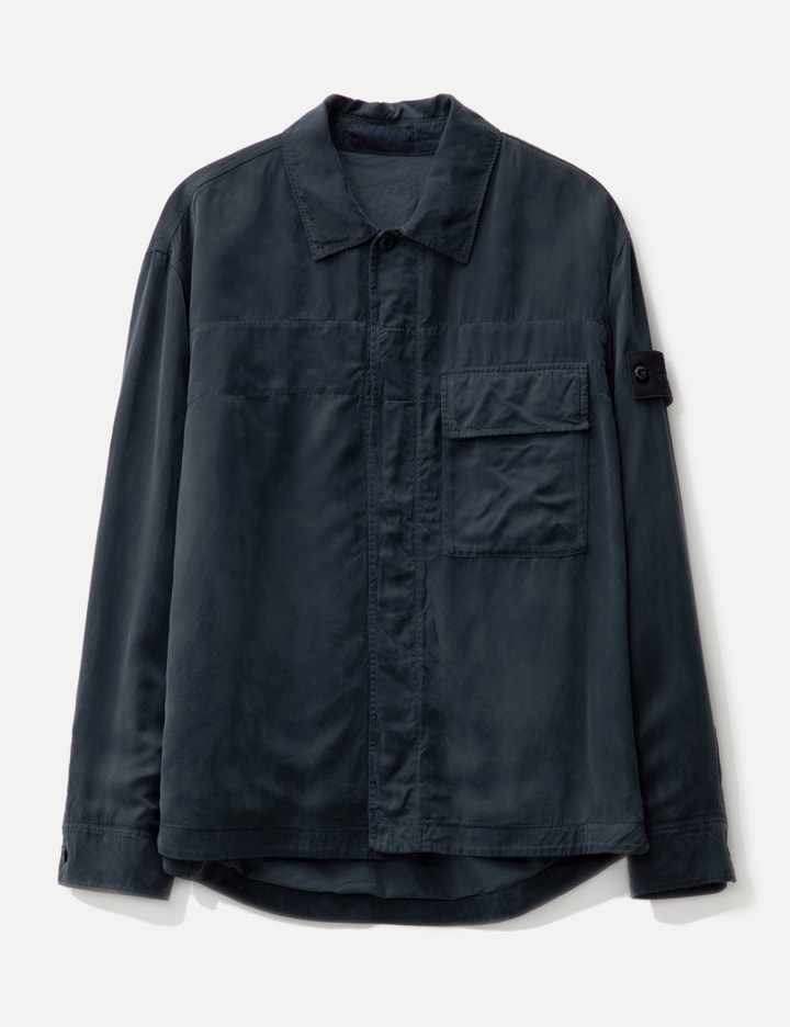 Shop Stone Island Ghost Piece Overshirt In Blue