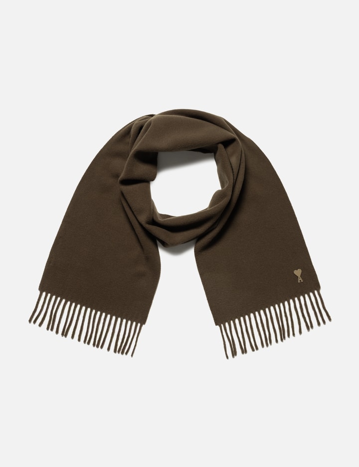 Ami Brown Wool Scarf With Ami De Coeur Patch