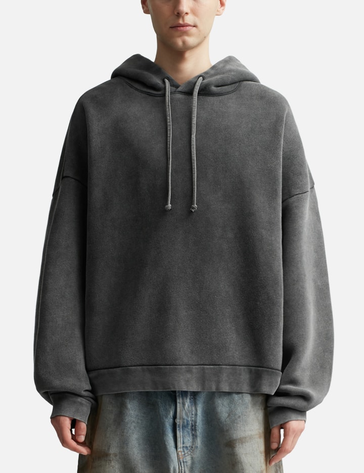 Shop Acne Studios Hooded Swaeter Logo Patch In Black