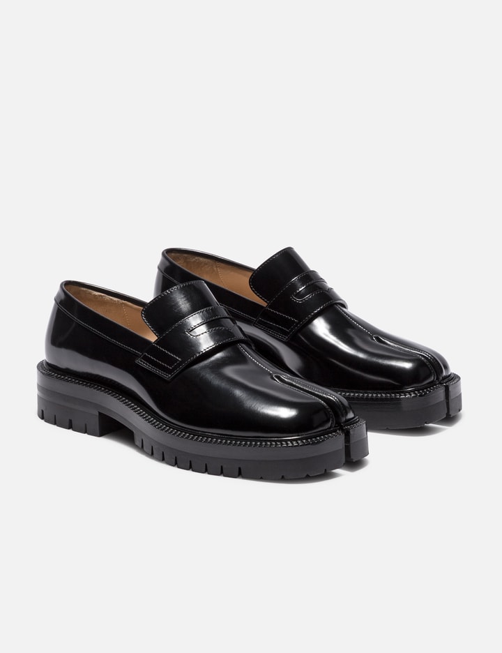 Maison Margiela Leather Tabi Loafers In Black
