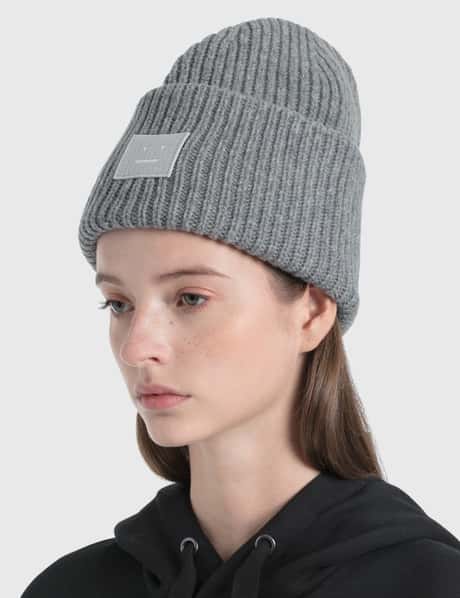 Grey Acne Mini Pansy Acne Studios Pansy-N-Face Wool Beanie Saks