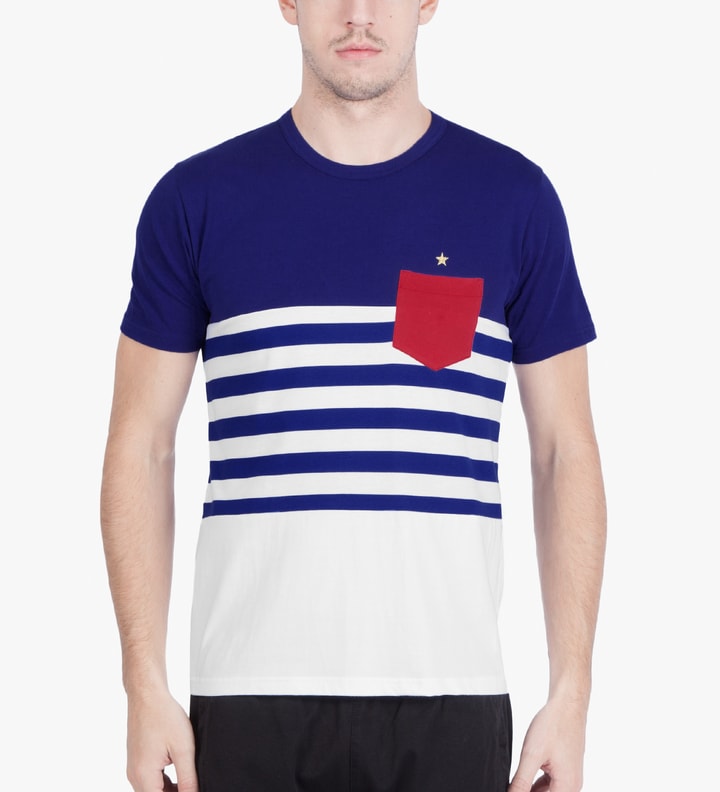 Aloye x WONG WONG Blue Border France Color Blocked S/S T-Shirt Placeholder Image