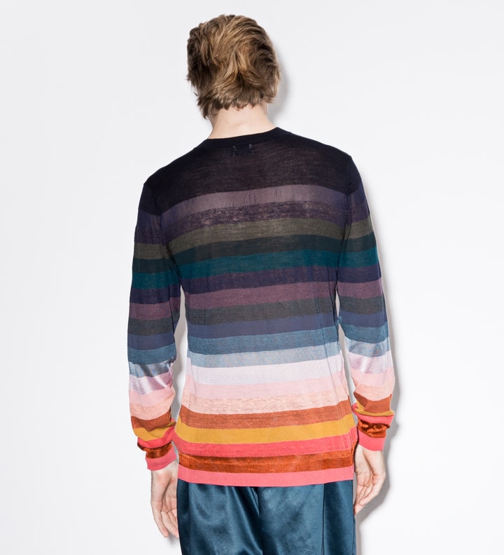 Rainbow Stripe Linen And Silk-Blend Sweater Placeholder Image