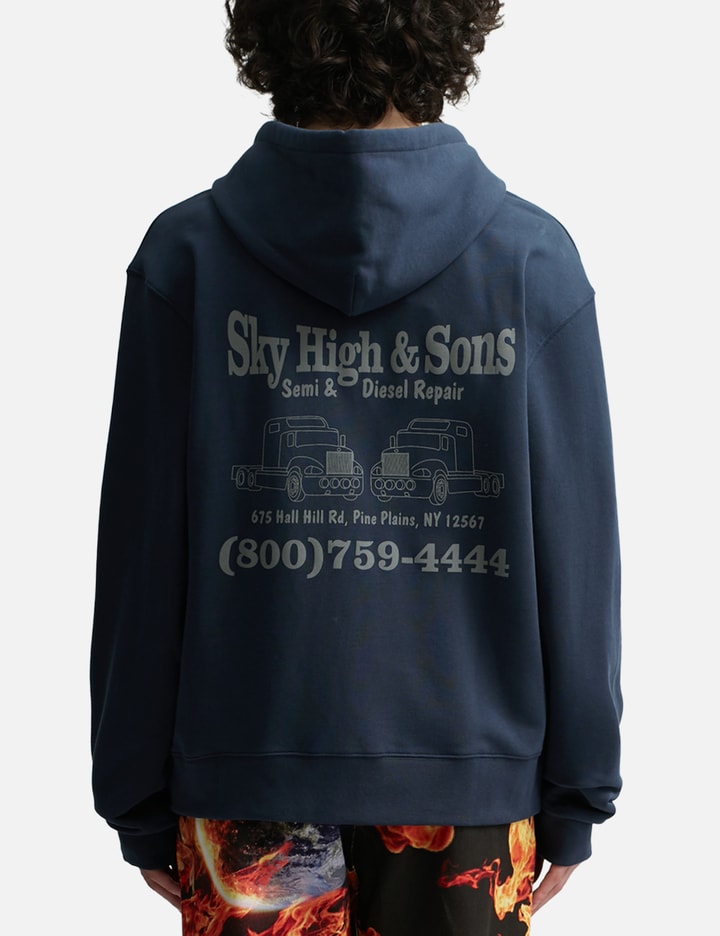 Sky High Farm Workwear Sky High And Sons Zip-up Hoodie In Blue