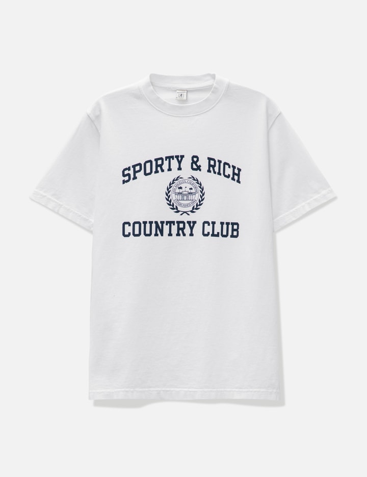 Sporty &amp; Rich Varsity Crest T Shirt In White