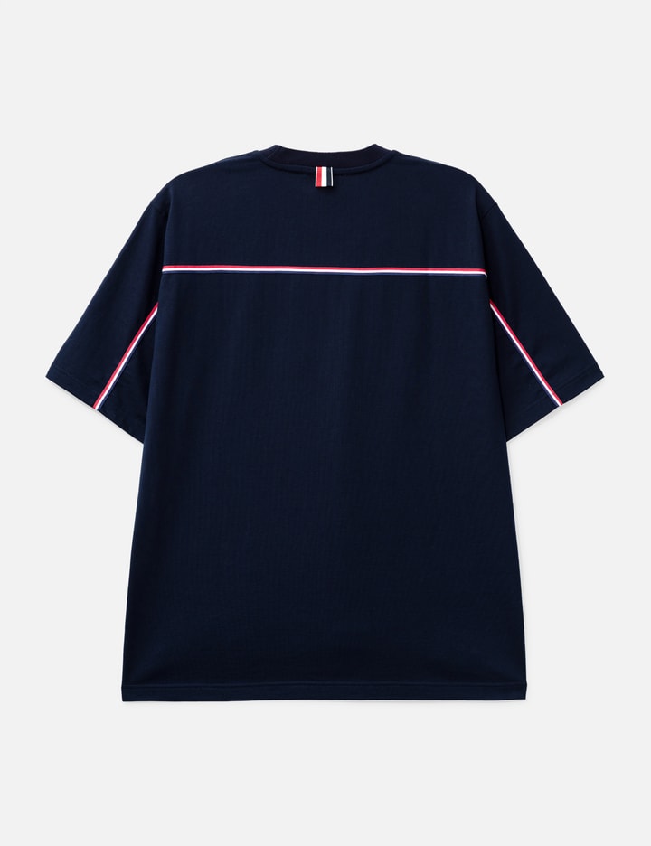 Thom Browne Rwb Knit Trim T-shirt In Black