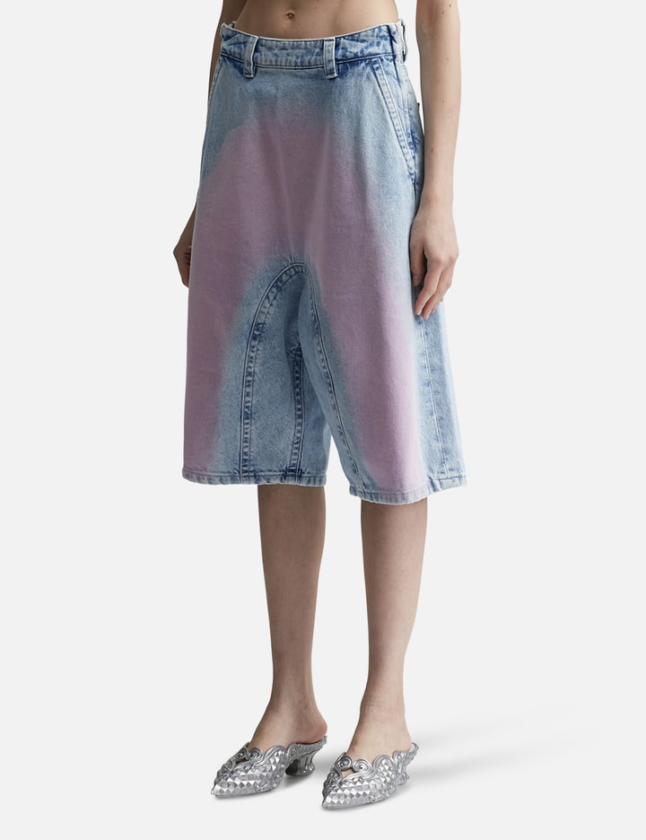 Shop Y/project Souffle Denim Shorts In Blue
