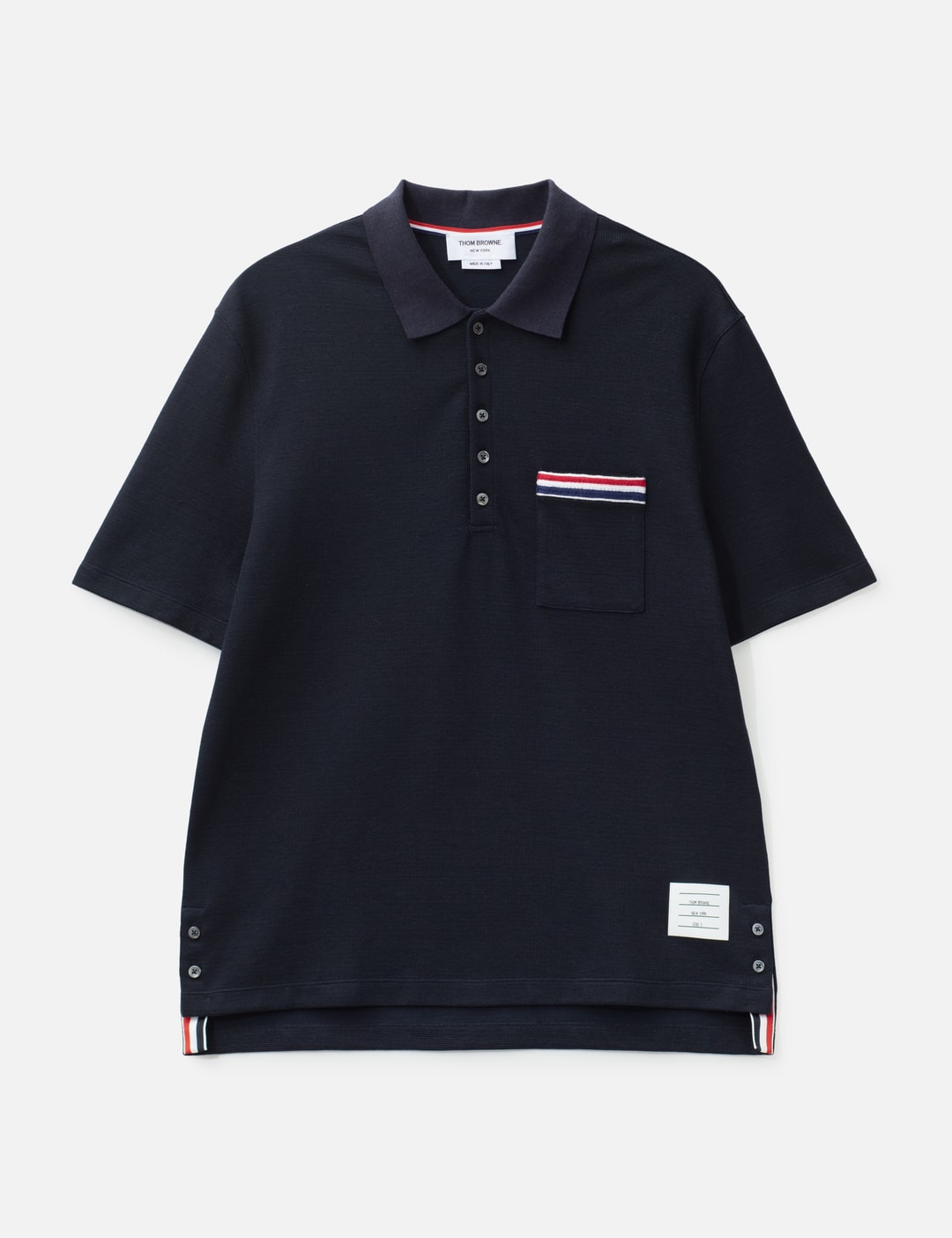 Textured Cotton Linen Rwb Embroidery Polo