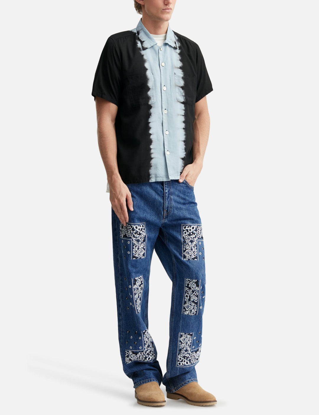Hand Dye Open Collar Ss Shirt view 20