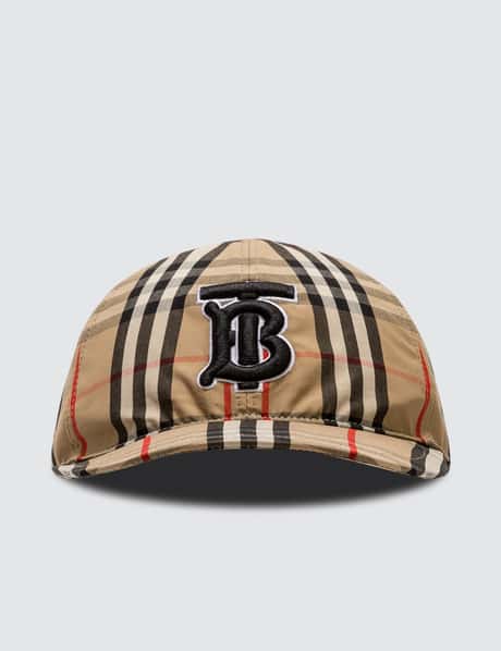 Burberry Monogram Motif Vintage Check Cotton Baseball Cap HBX