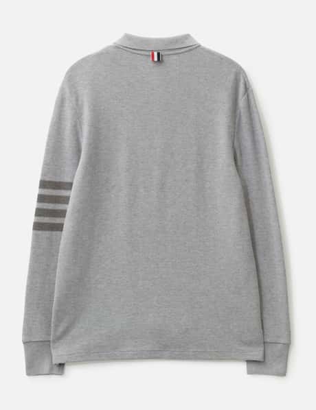 Textured Pique 4-Bar Long Sleeve Polo view 8