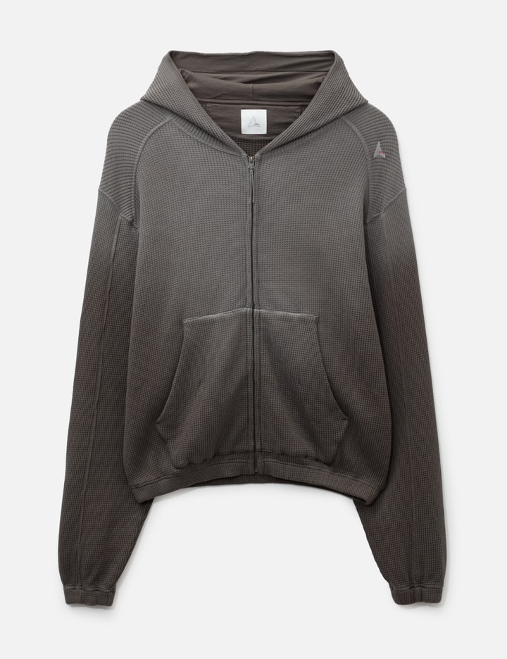 ROA Bee Sun Faded Organic Waffle Zip Up Hoodie