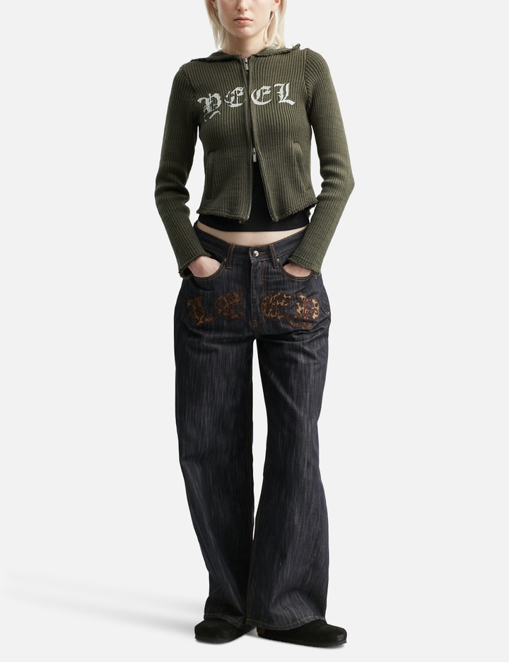 Ribbed Knit Zip-up Hoodie Placeholder Image