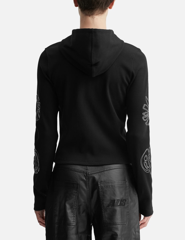 ALIS Nortey Rib Jersey Hoodie With Zipper And Embroidery