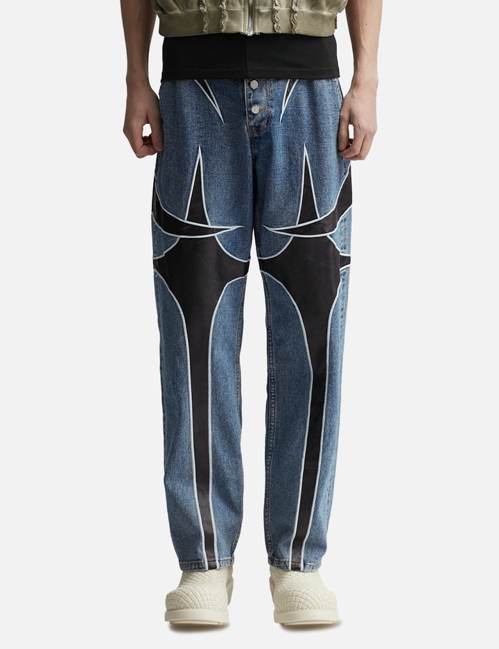 TC Leather Denim Pants Placeholder Image