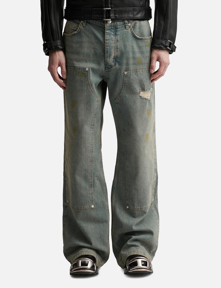 Shop Misbhv Sunrise Wash Carpenter Denim Trousers In Blue