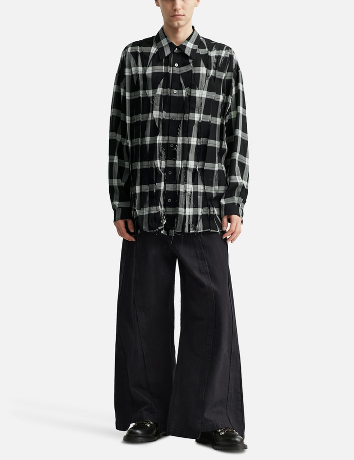 Asymmetric Pleats Check Shirt Placeholder Image