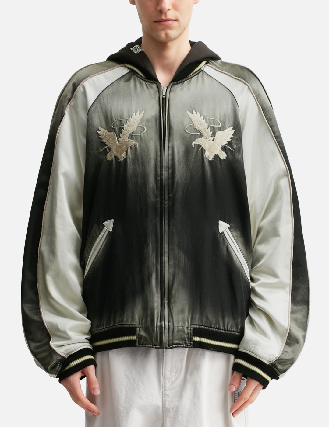Reversible Hoodie Layered Souvenir Jacket view 20