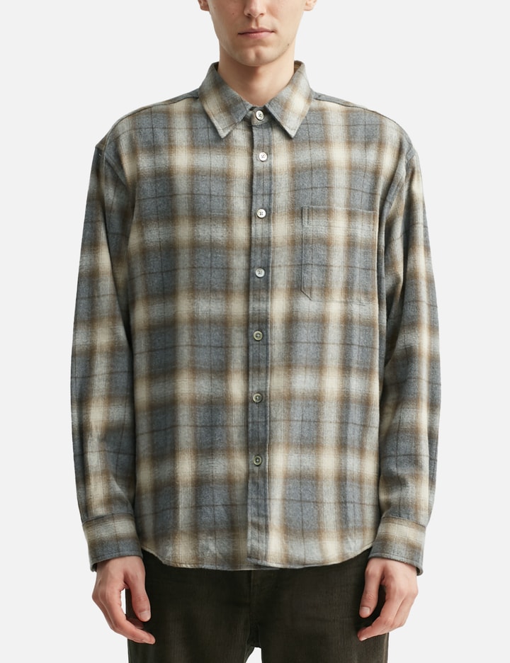 Ombre Flannel One Pocket Checkered Shirt Placeholder Image