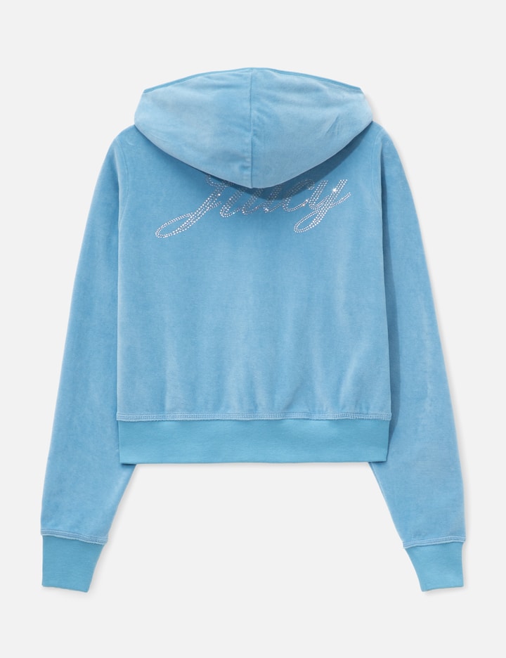 Sporty & Rich Sporty & Rich X Juicy Couture Script Velour Zip Hoodie