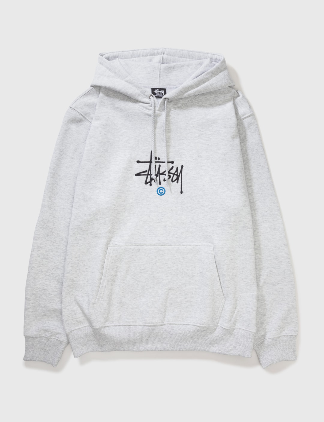 Embroidered Hoodie Gray Stussy Hoodie Sweatshirt Stüssy Basic