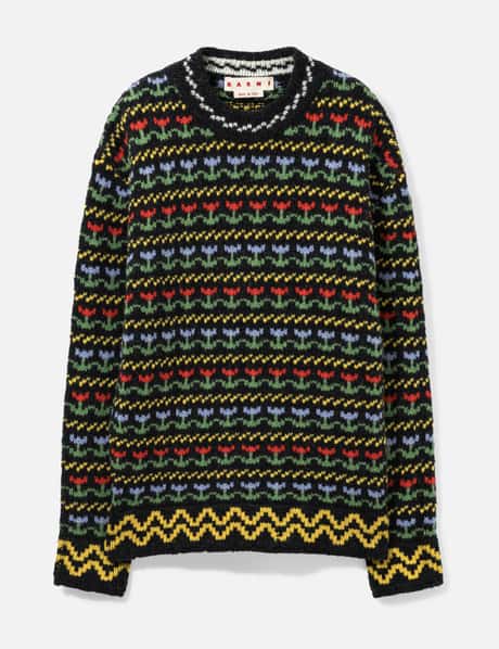 Marni Shetland Wool Sweater With Fairisle Motif