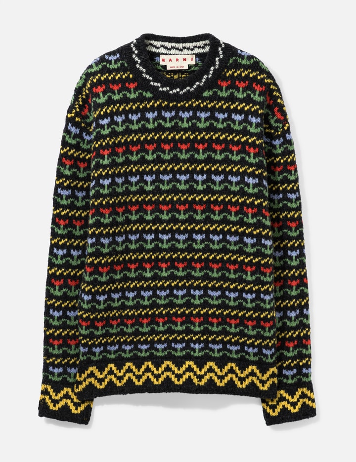 Marni Shetland Wool Sweater With Fairisle Motif