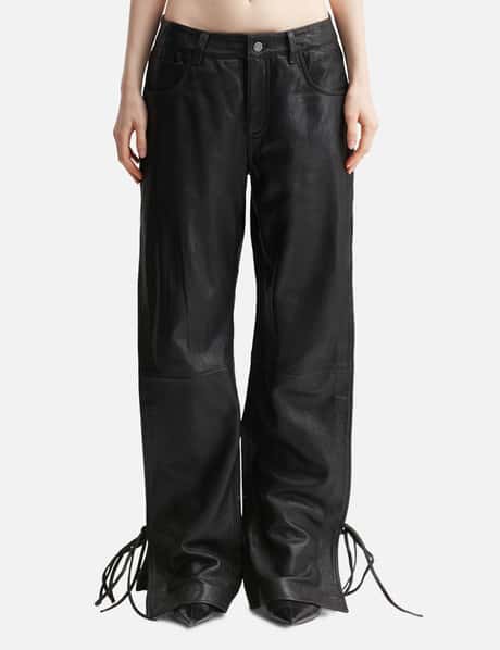 Won Hundred Baggy String Leather Trousers