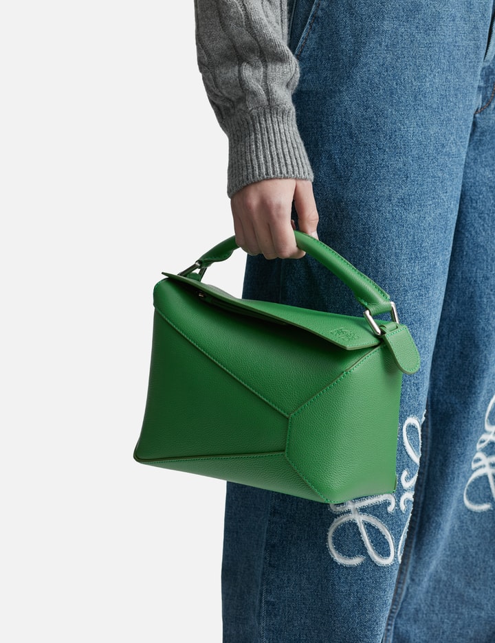 Loewe Small Puzzle Shoulder Bag In Green
