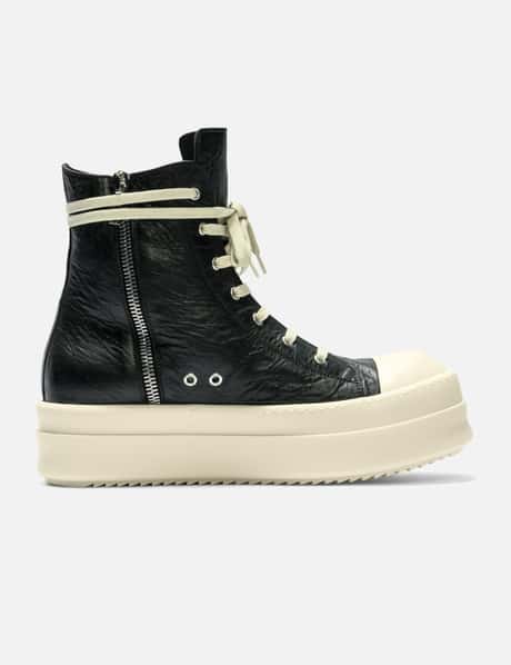 Rick Owens Mega Bumper Sneaks in Tumbled Lamb Leather - タンブル 