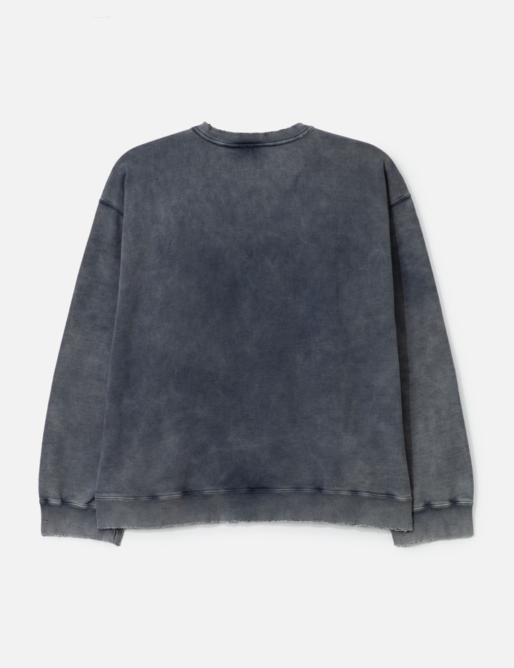 Ancellm Embroidery Dyed Long Sleeve T-shirt In Gray