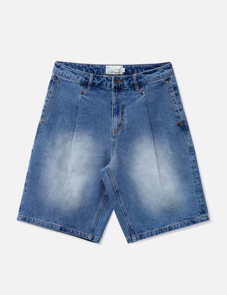 Dime Pleated Denim Shorts