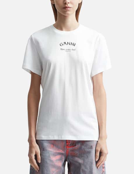 Ganni 릴랙스드 O-넥 티셔츠
