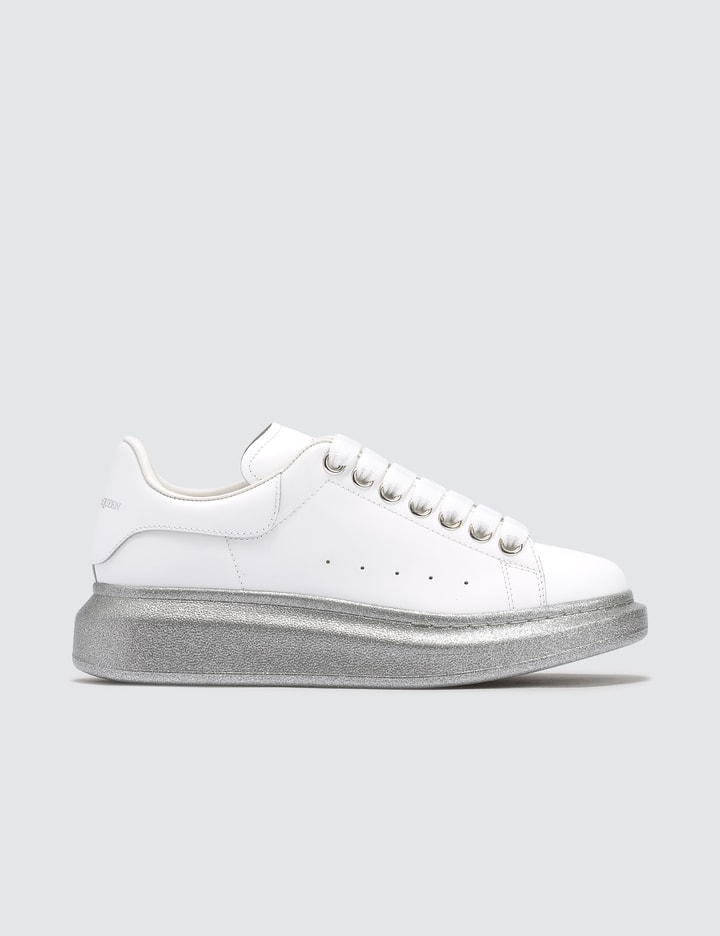 Raised-sole Low-top Leather Trainers With Silver Sole Placeholder Image