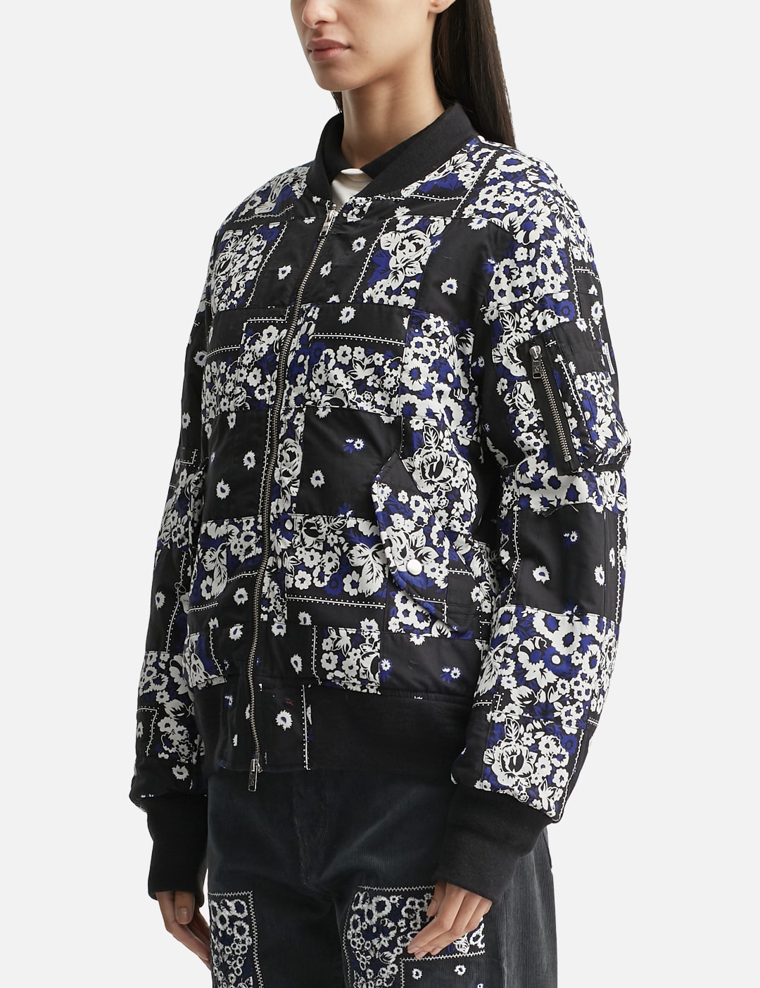 Overdyed Patchwork Bandana Flight Jacket view 14