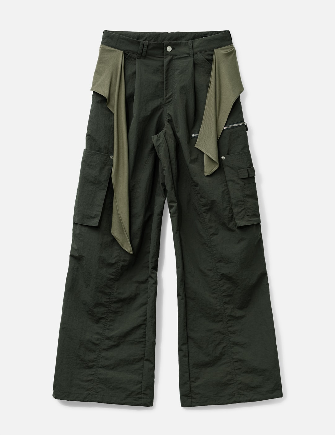 Mixed Layered Tie Jogger Pants