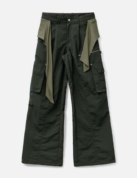 Mixed Layered Tie Jogger Pants view 6