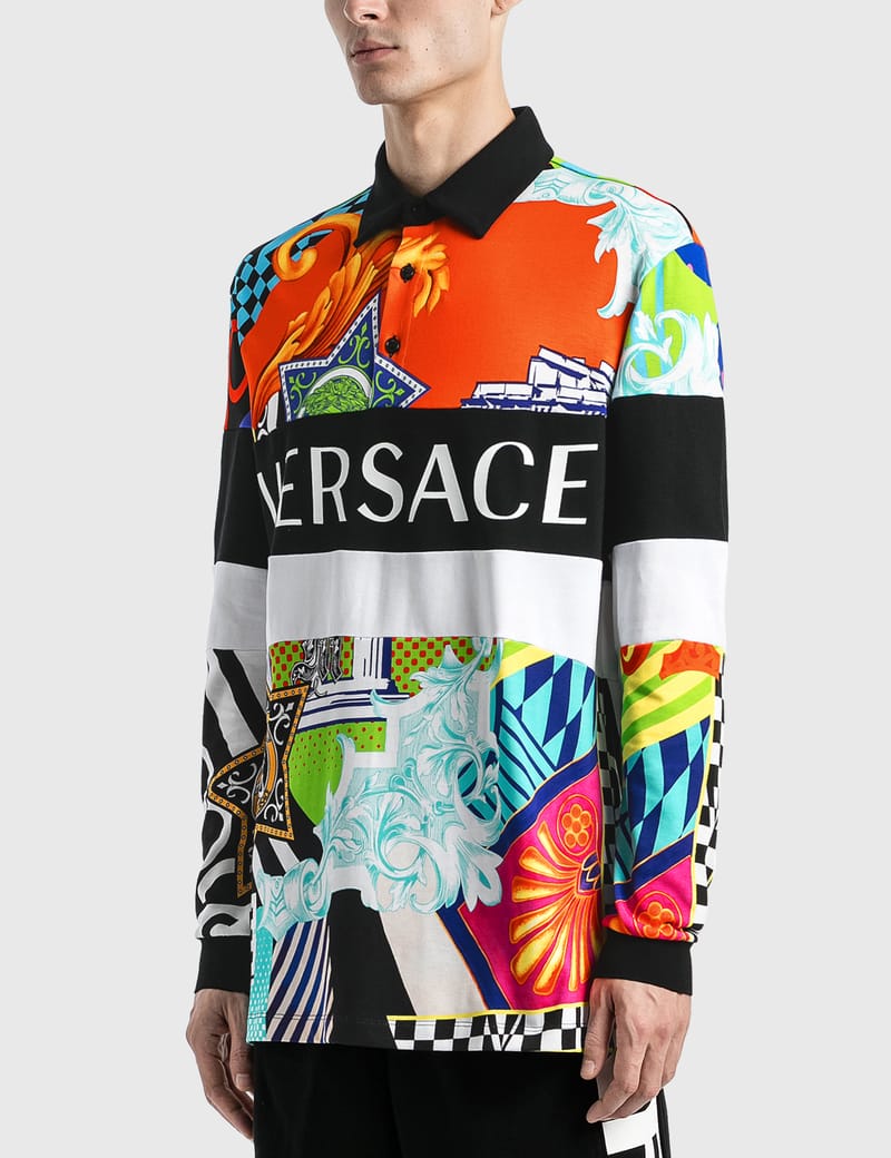 mens versace long sleeve polo