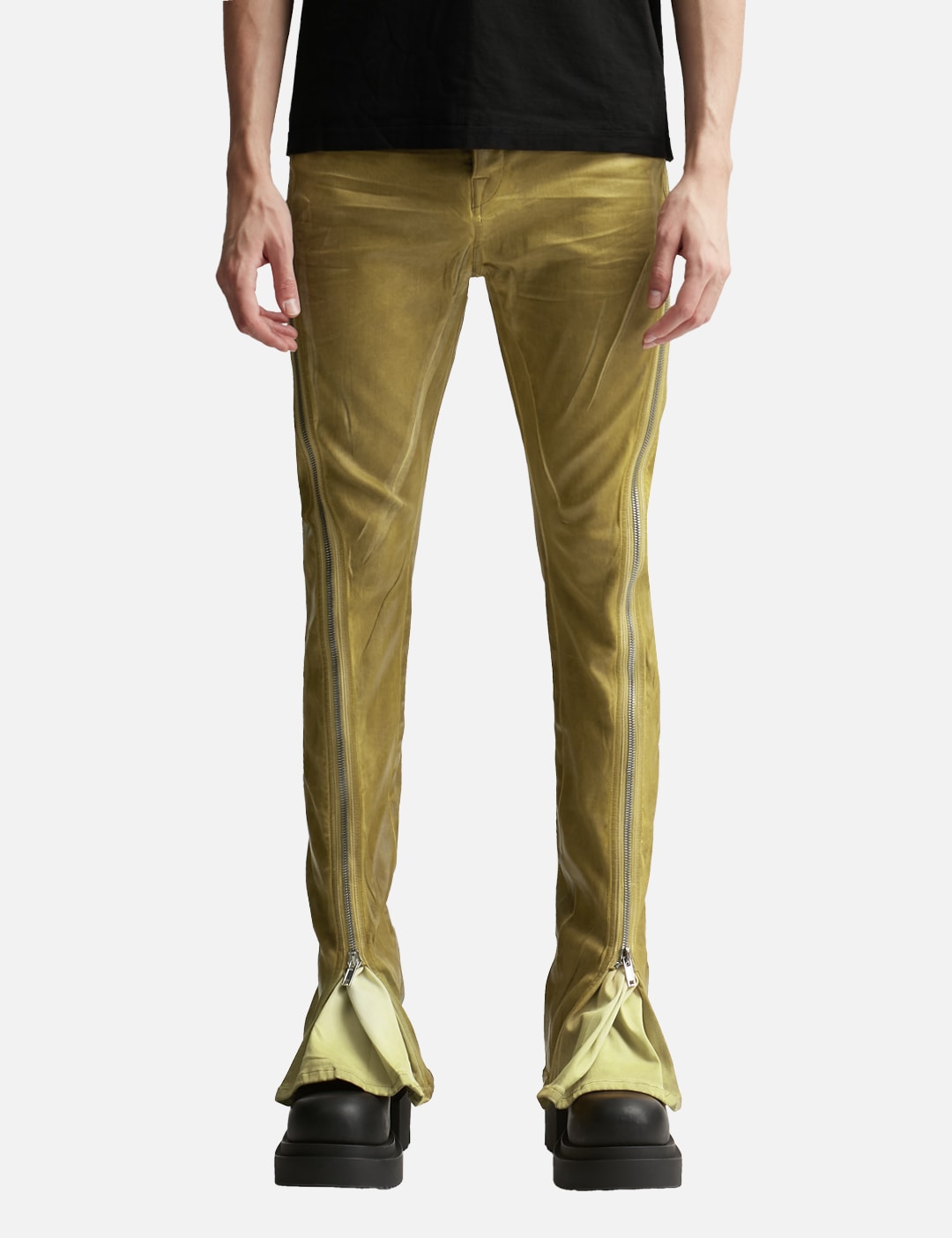 BOLAN BANANA IN OCHRE FOIL STRETCH DENIM view 18