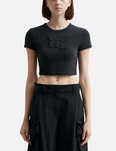 T By Alexander Wang DISTRESSED EDGE RIB BABY T-SHIRT