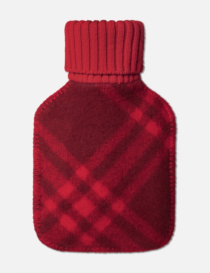 Burberry Check Wool Hot Water Bottle In Red
