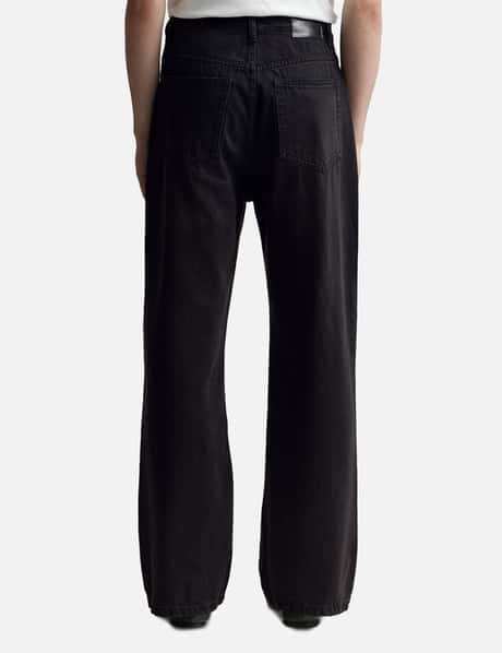 CODA - Black Washed Distressed Break Cut Flared Jeans | HBX 