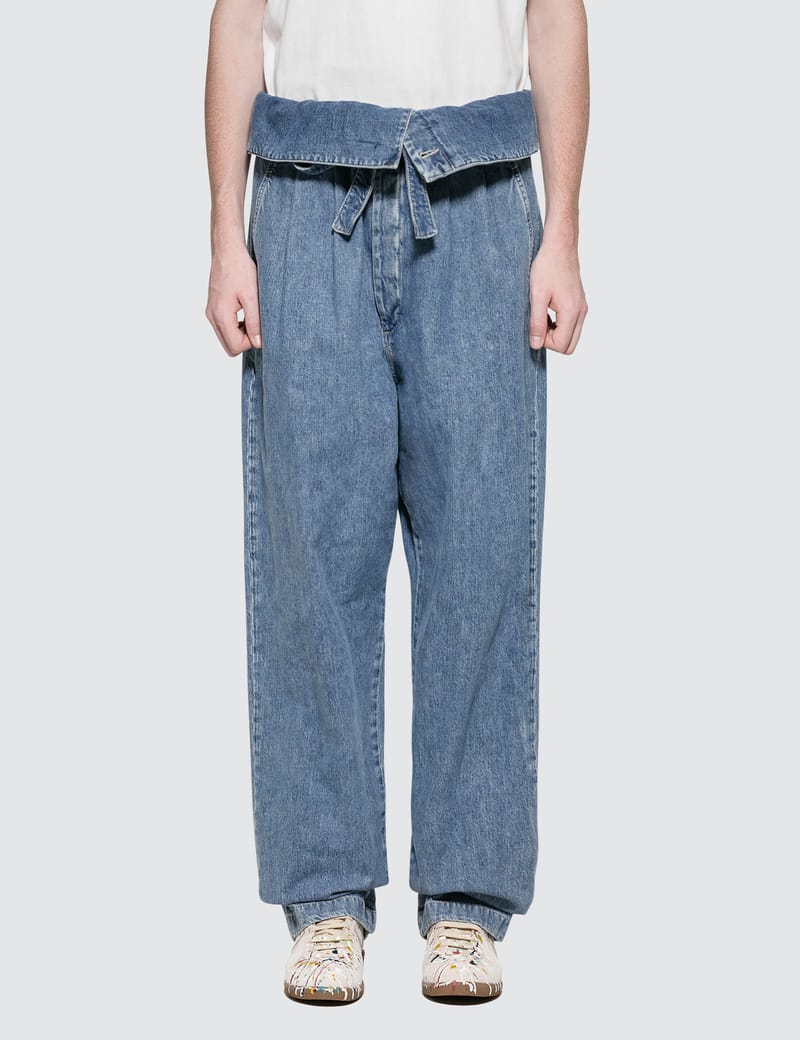 Loewe - Belted Pleated Oversize Jeans 
