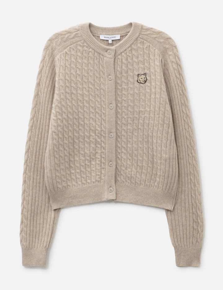 Maison Kitsuné Fox Head Cable Knit Cardigan