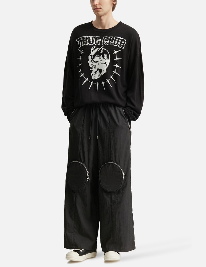 THUG CLUB Riding Skull Knit Sweater